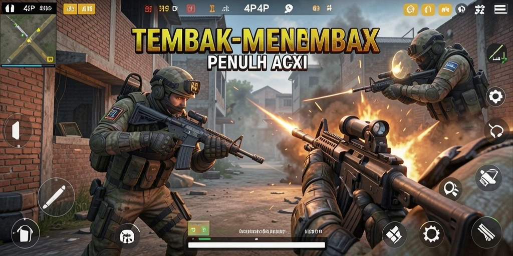 Tampilan gameplay intens dari 4P4P yang menegangkan.