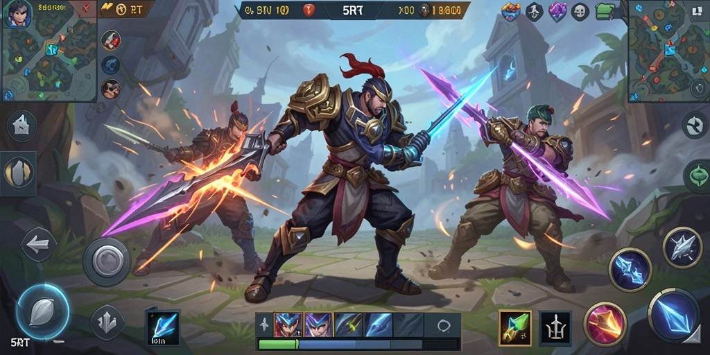 Gameplay mendalam di dalam arena MOBA penuh aksi.