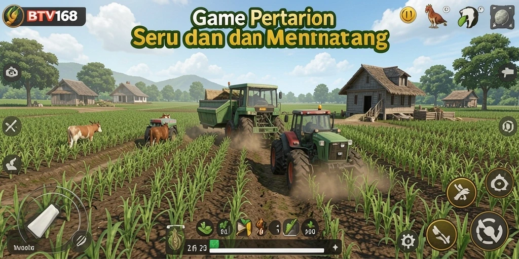 Tampilan menarik dalam gameplay BTV168 yang menggambarkan aktivitas pertanian.