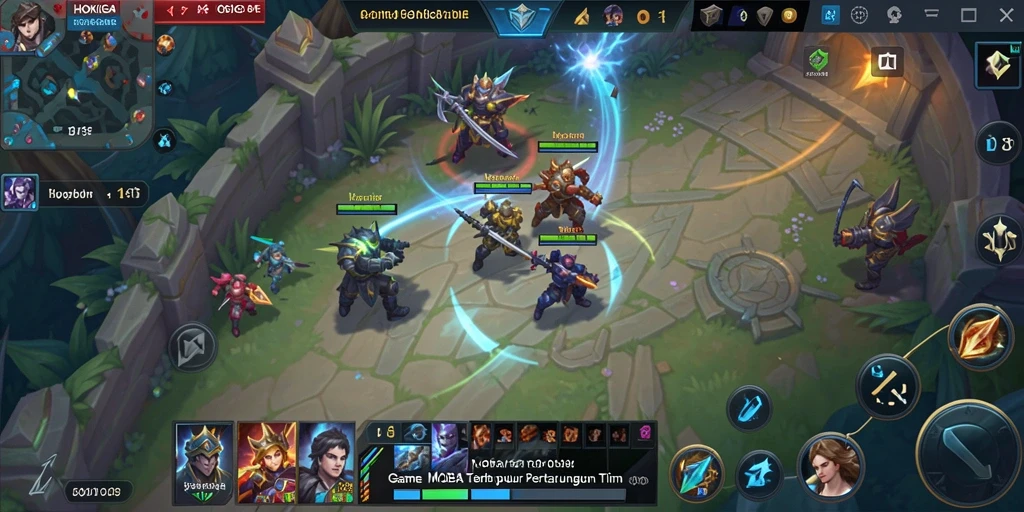 Screenshot gameplay HOKIGAME yang menampilkan aksi tim yang mendebarkan.