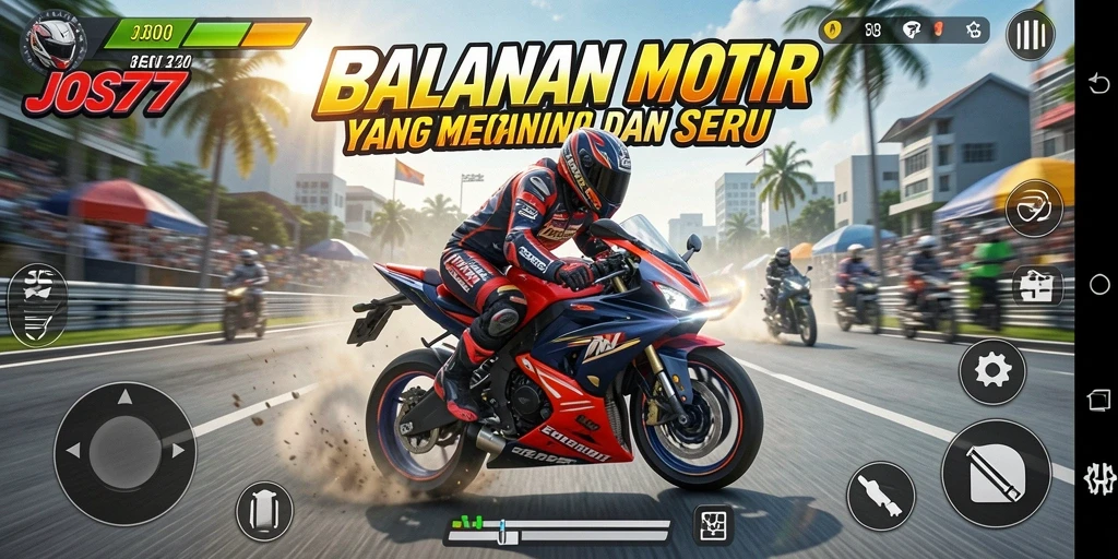 Tampilan menarik dari gameplay balapan motor di JOS77.
