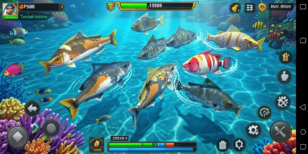 Tampilan gameplay JPS88 menembak ikan yang penuh aksi.