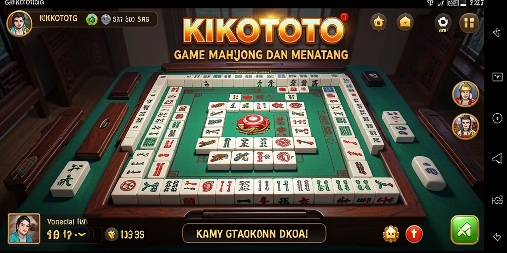 Tampilan gameplay KIKOTOTO yang menarik dengan ubin Mahjong berwarna.