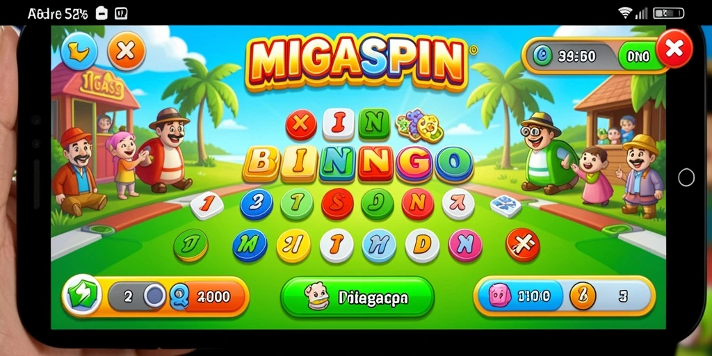 Screenshot MIGASPIN menunjukkan pengalaman bermain Bingo yang seru.