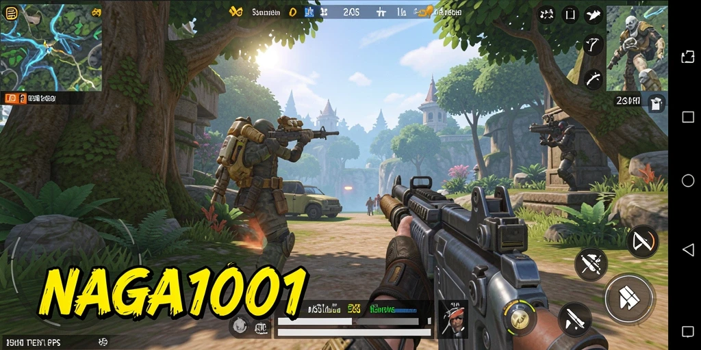 Tangkapan layar NAGA1001 menunjukkan aksi seru dalam gameplay TPS.