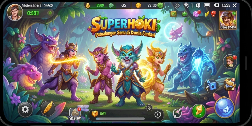 Tampilan gameplay seru dan penuh tantangan di SUPERHOKI.