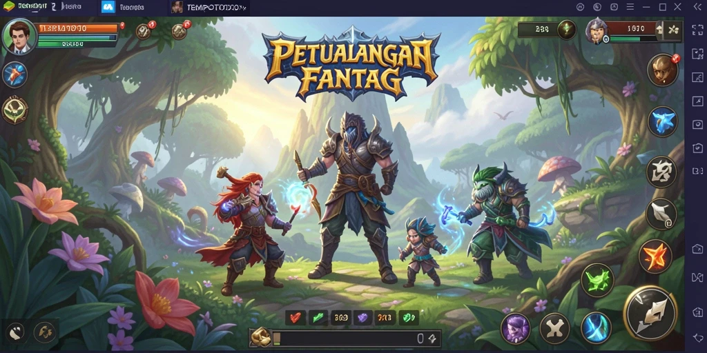 Tangkapan layar gameplay aksi seru dari <strong>TEMPOTOTO</strong> yang menampilkan pertarungan epik.