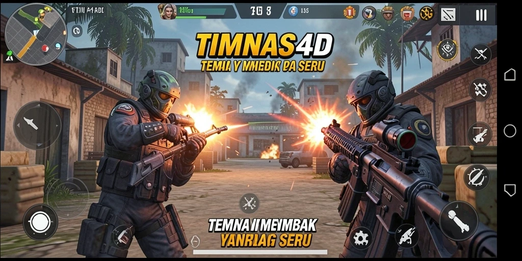 Tampilan gameplay TIMNAS4D yang menarik saat pertempuran intens.