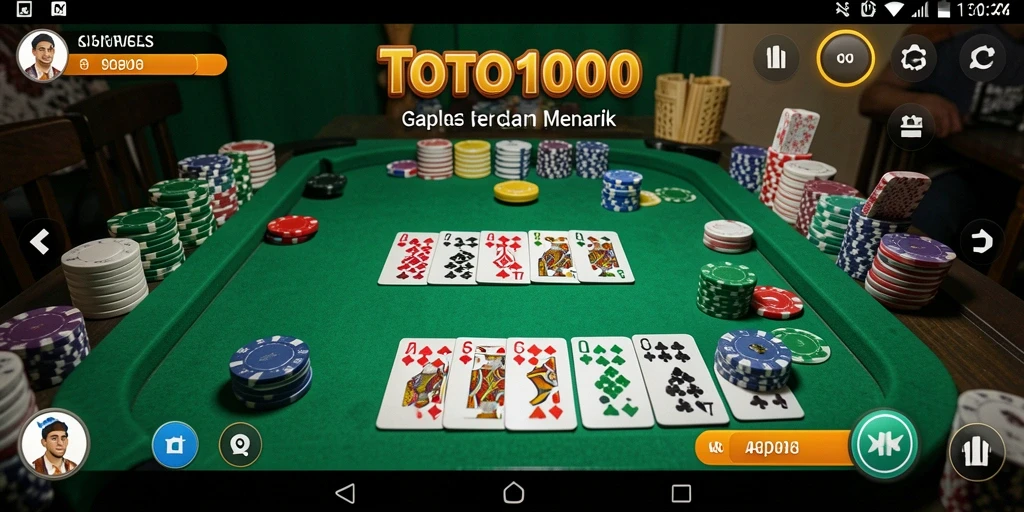 Screenshot gameplay Gaple yang menarik dan interaktif di TOTO1000.